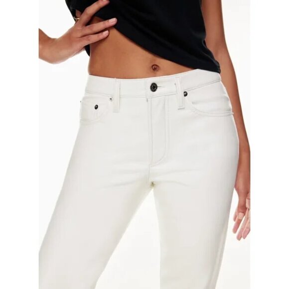 NWT AGOLDE | Recycled Leather Lyle Low Rise Slim In Wisp Pale Gray - Picture 12 of 14